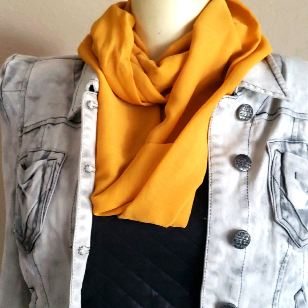 Mustard sheer infinity scarf